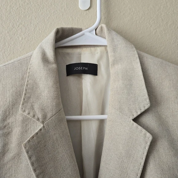 JOSEPH Linen Notched Minimalist Blazer Jacket Size 40 Old Money Elevated Basic - Picture 2 of 14